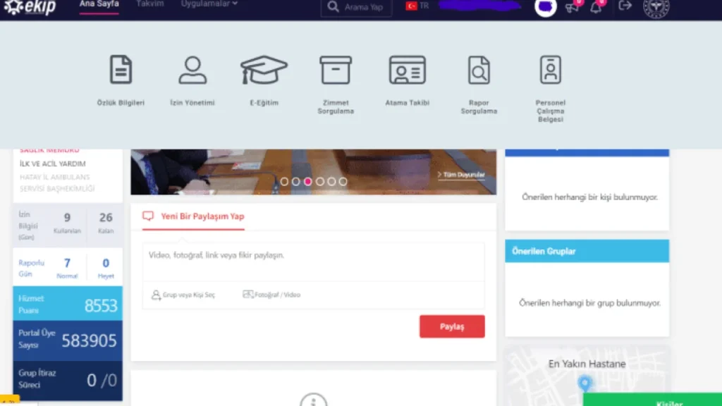 e-Devlet ile Ekip Portal Giriş